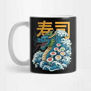 Great sushi dragon - retro Mug